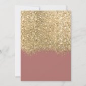 Invitation Chic Gold Dusty Rose Parties scintillant Confetti  (Dos)