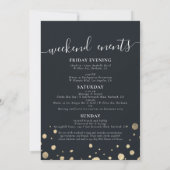 Invitation Chic Gold Floral Wreath Bachelorette Party Weeken (Dos)