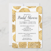 Invitation Chic Gold Flowers douche nuptiale (Devant)