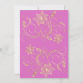 Invitation Chic Gold Flowers Douche nuptiale (Dos)