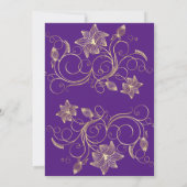 Invitation Chic Gold Flowers Douche nuptiale (Dos)