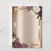 Invitation Chic Gold Frame Burgundy Retraite Rose (Dos)
