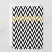 Invitation Chic Gold Glam et Black Chevron Mariage (Dos)