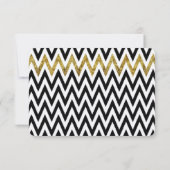 Invitation Chic Gold Glam et Black Chevron RSVP (Dos)