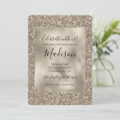 Invitation Chic Gold Glitz Parties scintillant élégante Glam (Debout devant)