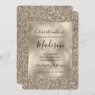 Invitation Chic Gold Glitz Stylish Glam Parties scintillant