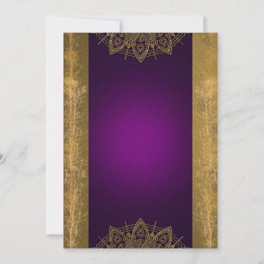 Invitation Chic Gold Mandala et Botanique (Dos)