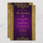 Invitation Chic Gold Mandala et Botanique (Devant / Derrière)