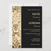 Invitation Chic Gold Mariage damassé (Devant)