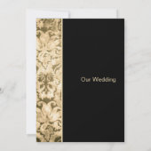 Invitation Chic Gold Mariage damassé (Dos)