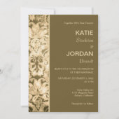 Invitation Chic Gold Mariage damassé (Devant)