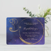 Invitation Chic Gold Numéro de Parties scintillant Confetti 3 (Debout devant)