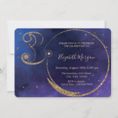 Invitation Chic Gold Numéro de Parties scintillant Confetti 3 (Devant)