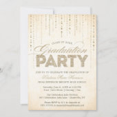 Invitation Chic Gold Parties scintillant Gems Graduation (Devant)
