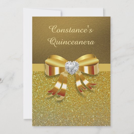 Invitation Chic Gold Parties scintillant Quinceanera Invitati (Dos)