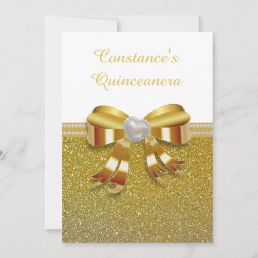 Invitation Chic Gold Parties scintillant Quinceanera Invitati (Dos)