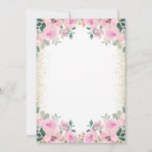 Invitation Chic Gold Parties scintillant rose florale 80e ann (Dos)