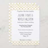 Invitation Chic Gold Quatrefoil Mariage (Devant / Derrière)