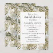 Invitation Chic Gold Sage Green Fête des mariées tropicale (Devant / Derrière)