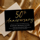 Invitation Chic Gold Script 50e anniversaire de Mariage
