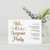 Invitation Chic Gold Shh... C'est une typographie de parti su (Debout devant)