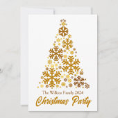 Invitation Chic Gold Snowflakes Christmas Tree Party (Devant)