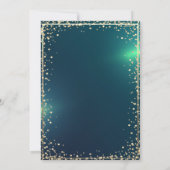 Invitation Chic Gold Tiara, Diamonds Green Quinceañera (Dos)