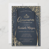Invitation Chic Gold Tiara, Diamonds Quinceañera (Devant)
