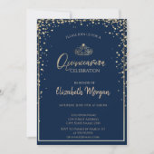 Invitation Chic Gold Tiara, Diamonds Quinceañera (Devant)