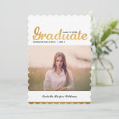 Invitation Chic Gold Trendy Graduation Classe photo de 20XX (Debout devant)