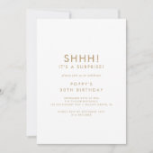 Invitation Chic Gold Typographie Surprise Party (Devant)