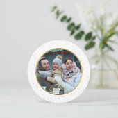 Invitation Chic Gold & White Joy Famille Photo Holiday (Debout devant)