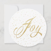 Invitation Chic Gold & White Joy Famille Photo Holiday (Dos)