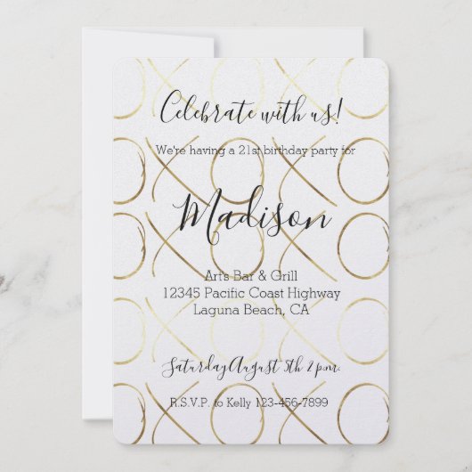 Invitation Chic Gold XOXO (Devant)