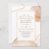 Invitation Chic Golden Abstrait Dots unique Surprise Party (Devant)