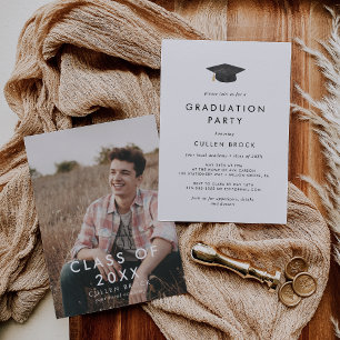 Invitation Chic Grad Casquette de classe de 2024 Photo Gradua