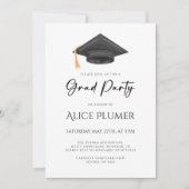 Invitation Chic Grad Casquette fête de graduation (Devant)