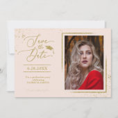 Invitation Chic Grad Party Enregistrer La Date Gold Parties s (Devant)