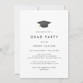 Invitation Chic Graduation Cap Grad Party (Devant)