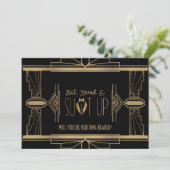 Invitation Chic Great Gatsby VOUDREZ-VOUS ÊTRE MON PORTE-ANNE (Debout devant)