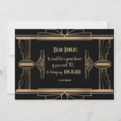 Invitation Chic Great Gatsby VOUDREZ-VOUS ÊTRE MON PORTE-ANNE (Dos)