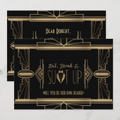 Invitation Chic Great Gatsby VOUDREZ-VOUS ÊTRE MON PORTE-ANNE (Devant / Derrière)