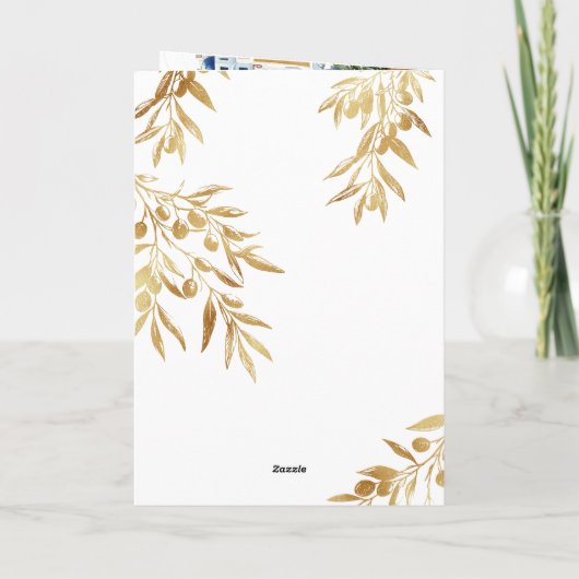 Invitation Chic Grèce Destination Mariage Passeport QR Code (Dos)