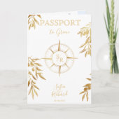 Invitation Chic Grèce Destination Mariage Passeport QR Code (Devant)