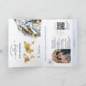 Invitation Chic Grèce Destination Mariage Passeport QR Code (Intérieur)