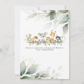 Invitation Chic Green Baby shower d'animaux australiens (Dos)
