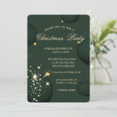 Invitation Chic Green Christmas Balls Snowflakes Noël (Debout devant)
