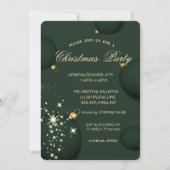 Invitation Chic Green Christmas Balls Snowflakes Noël (Devant)