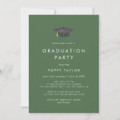 Invitation Chic Green Grad Casquette Photo Graduation Party (Devant)