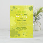 Invitation Chic Green Shamrock Fête des mariées irlandaise Te (Debout devant)